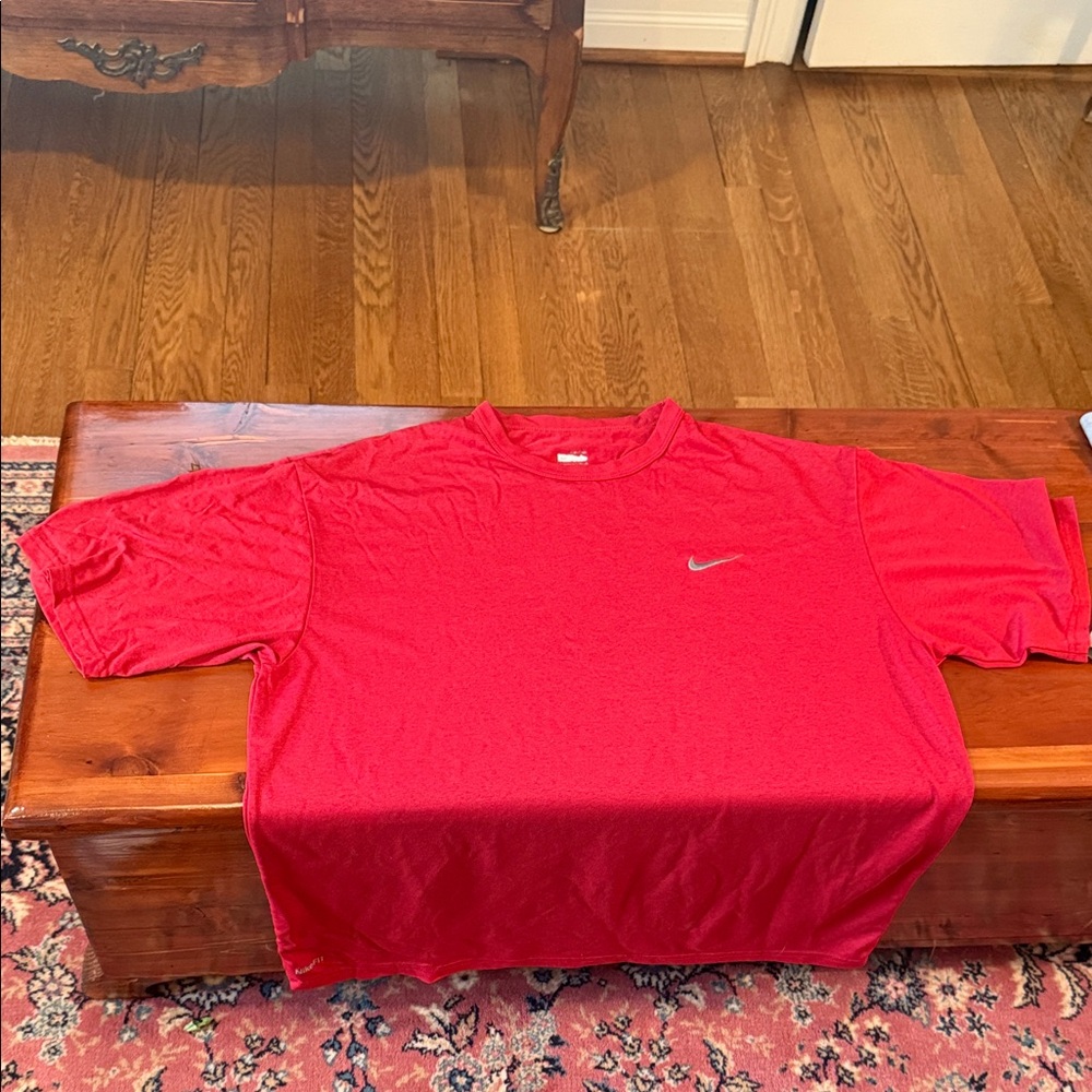 Nike Red Short Sleeve Dri-FIT Crew Athletic Tee